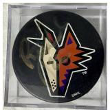Phoenix Coyotes Rick Tocchet #22 Autographed Hockey Pucks 2000