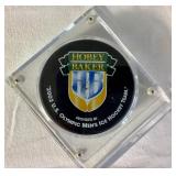 Jordan Leopold Autographed Hockey Puck and Autographed Hobey Baker Award Program April 12, 2002