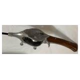 Antique Hurd Super Caster #45569 Casting Reel and Rod Combo with Wood Inlay Handle