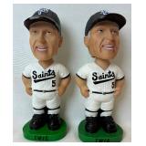 St Paul Saints Bobbling Head Dolls -Bacon (Saints Pig), Terwilliger and 2000 Saints Snow Globe