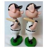 St Paul Saints Bobbling Head Dolls -Bacon (Saints Pig), Terwilliger and 2000 Saints Snow Globe