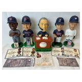 2004 MN Twins Bobbleheads - Joe Mauer, Paul Molitor, Al Newman and Walter Johnson with Herb Carneal