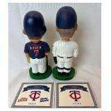 2004 MN Twins Bobbleheads - Joe Mauer, Paul Molitor, Al Newman and Walter Johnson with Herb Carneal