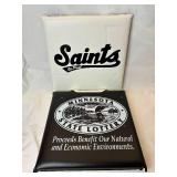 Saint Paul Saints Bundle - Commerative Bat and Baseballs, 1997 Seat Cushion, 2 Seat Cushions, Saints 2000 Snow Globe and Two 1998 Game Balls