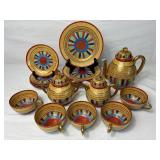 Thousand Faces Hand Painted Chikaramachi Japanese Tea Set