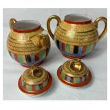 Thousand Faces Hand Painted Chikaramachi Japanese Tea Set