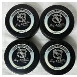 2004 NHL All Star Game Minnesota - 4 Official Game Pucks and Two Baseball Caps (new with tags)