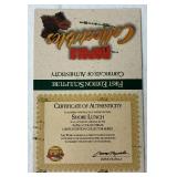 Rapala First Edition Sculpture - Shorelunch Anglers Trophy Series plus "The Colonel" Lure Vintage Sales Card Containing 12 Spinning Cast Trolling Vintage Lures