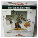 Rapala First Edition Sculpture - Shorelunch Anglers Trophy Series plus "The Colonel" Lure Vintage Sales Card Containing 12 Spinning Cast Trolling Vintage Lures