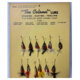 Rapala First Edition Sculpture - Shorelunch Anglers Trophy Series plus "The Colonel" Lure Vintage Sales Card Containing 12 Spinning Cast Trolling Vintage Lures