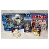 Rudolph the Red Nosed Reindeer Humble Bumble & Friends Set plus Santa Bobblehead, Rudolph Monopoly and Santa & Hermey Mugs