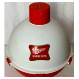Novelty Fishing Collection - Miller High Life Bobber Cooler 16" High, Blatz Bear Fishes of the Great Lakes 37.25" x 25.25", Rapala Giant Lure 28.5" and The Judge Tournament Rule up to 22"