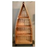 Canoe Book Shelf with Fishing Bookends, Coffee Table Books and 1971 Tacklebox Library 5 Booklet Collection