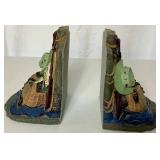 Canoe Book Shelf with Fishing Bookends, Coffee Table Books and 1971 Tacklebox Library 5 Booklet Collection