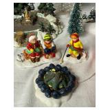 Department 56 Village Accessories Pine Point Pond, Treetop Tree House, Fresh Frozen Fish (set of 2),  Marshmallow Roast (set of 2) Assorted Trees and Brite Lites Adapters