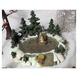 Department 56 Village Accessories Pine Point Pond, Treetop Tree House, Fresh Frozen Fish (set of 2),  Marshmallow Roast (set of 2) Assorted Trees and Brite Lites Adapters