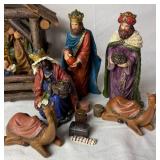 Creche and Nativity Set with Jesus, Mary, Joseph, Animals and Village Accessories