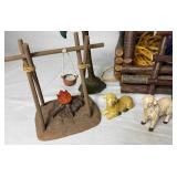 Creche and Nativity Set with Jesus, Mary, Joseph, Animals and Village Accessories