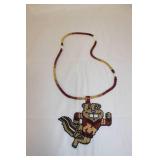 Hand Beadwork Medallion and Neckles