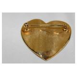 Heart-shaped American Flag Brooch