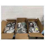 Cable LOT - Nearly 50 Pounds of NEW Pro Audio Video USB HDMI Computer Network Cables in 3 LARGE Boxes