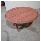 Vintage Wooden Patio Coffee Table 33" diameter by 17" tall