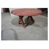 Vintage Wooden Patio Coffee Table 33" diameter by 17" tall