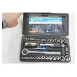 Socket set in black case