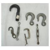 Hooks, turnbuckles, clamp