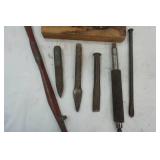 Cobblers Shoe with stand, chisels, wrench