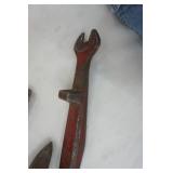 Cobblers Shoe with stand, chisels, wrench