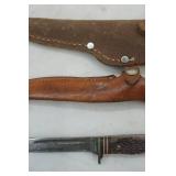 Fixed Blade Pocket Knife and 2 Sheaths