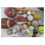 Baseballs, Softballs, Wooden Clothespins, Footballs, Vintage Kids Ironing Board and More (5 gallon bucket included)