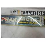 24" Wiper Blade, 16" refill and Twin Rails Refill Blade 22" long