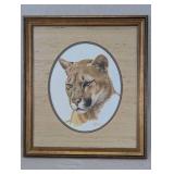 Western Puma Head (Framed)