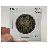 1900-S Silver Barber Half Dollar