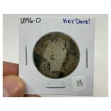 1896-O Silver Barber Half Dollar