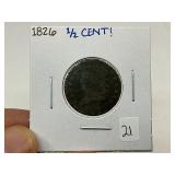1826 Classic Head Half Cent