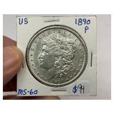 1890 Morgan Silver Dollar