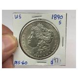 1890-S Morgan Silver Dollar