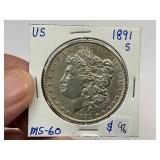 1891-S Morgan Silver Dollar