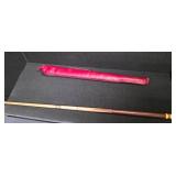 Vintage Pool Cue with dark red case