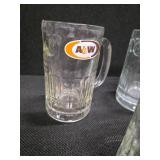 5 A & W Glass Mugs