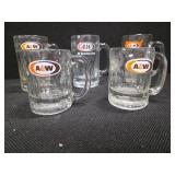 5 A & W Glass Mugs