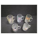5 A & W Glass Mugs