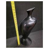 23" tall Mexican Black Pitcher-style Ceramic VASE