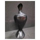 23" tall Mexican Black Pitcher-style Ceramic VASE