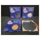Six 8" Beveled Round Mirror Tiles (For decorative displays)