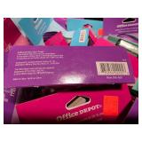 Assortment of 99 mini desktop staplers, in 4 different colors