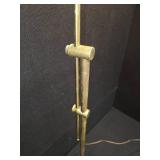 Vintage Patinated Brass Adjustable Height Pharmacy Floor Lamp